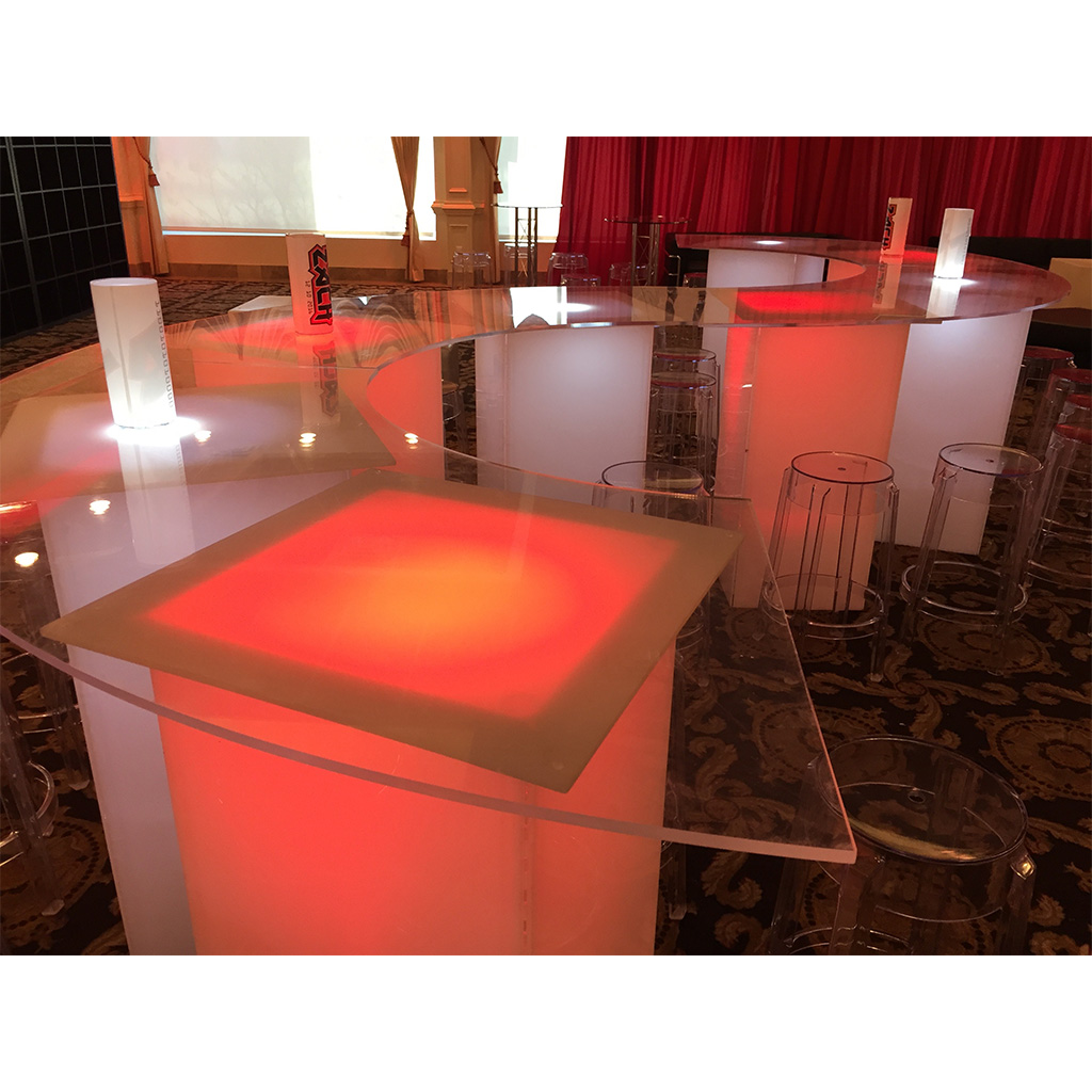 LED Custom Curved tables High or low