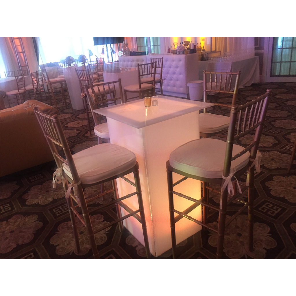 LED cocktail table and barstools