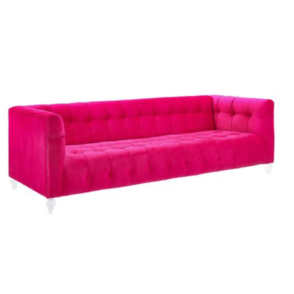 Hot Pink Velvet Sofa 