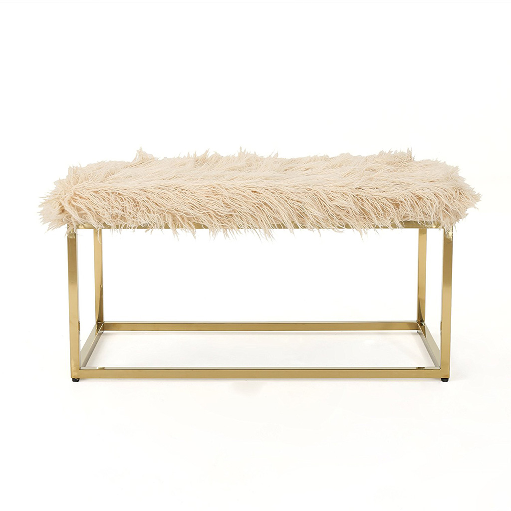 Fuzzy bench Gold legs