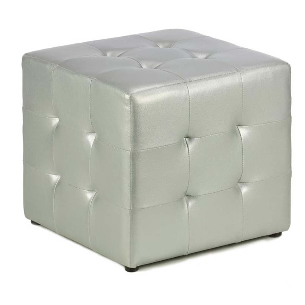 Silver Cube Ottoman