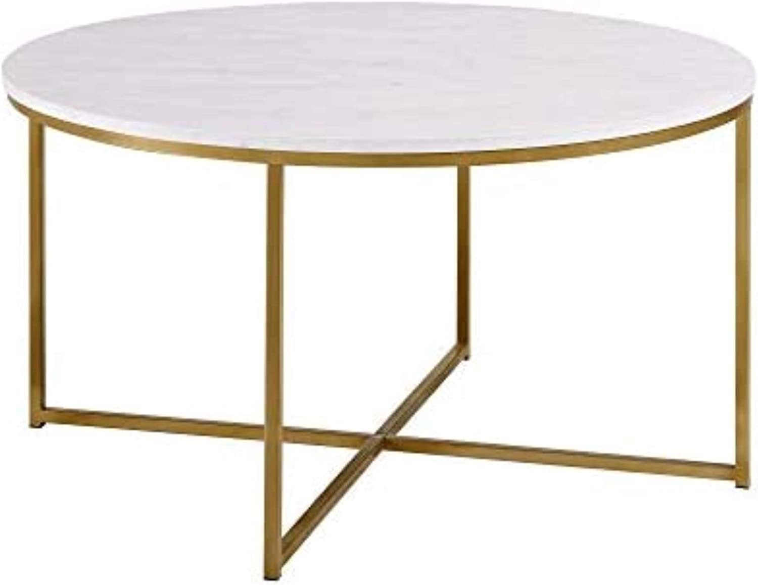 Round White Top / Gold Leg Coffee Table